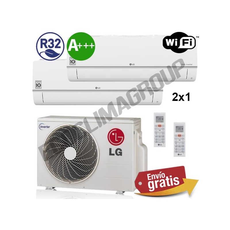 Aire Acondicionado Multisplit 2x1 LG MU2R15 + PC09SQ + PC12SQ