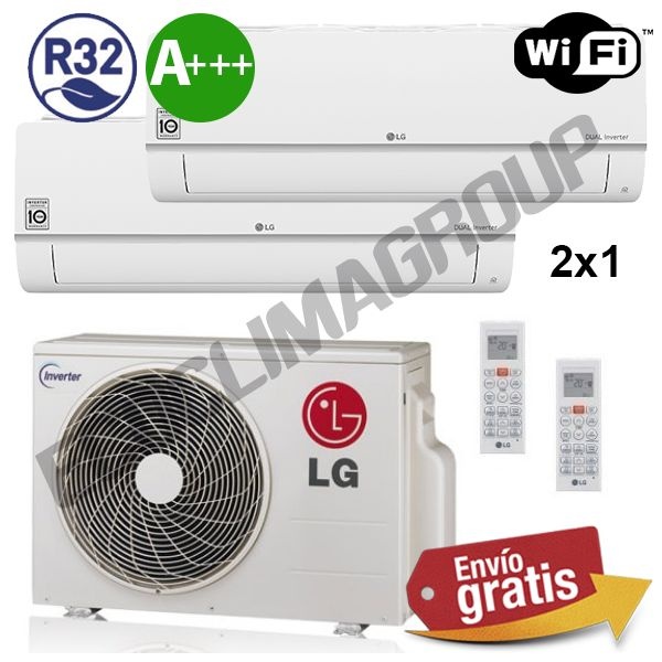 Aire Acondicionado Multisplit 2x1 LG MU2R17 + PC09SQ + PC12SQ