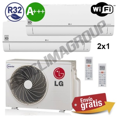 Aire Acondicionado Multisplit 2x1 LG MU2R17 + PC12SQ + PC12SQ