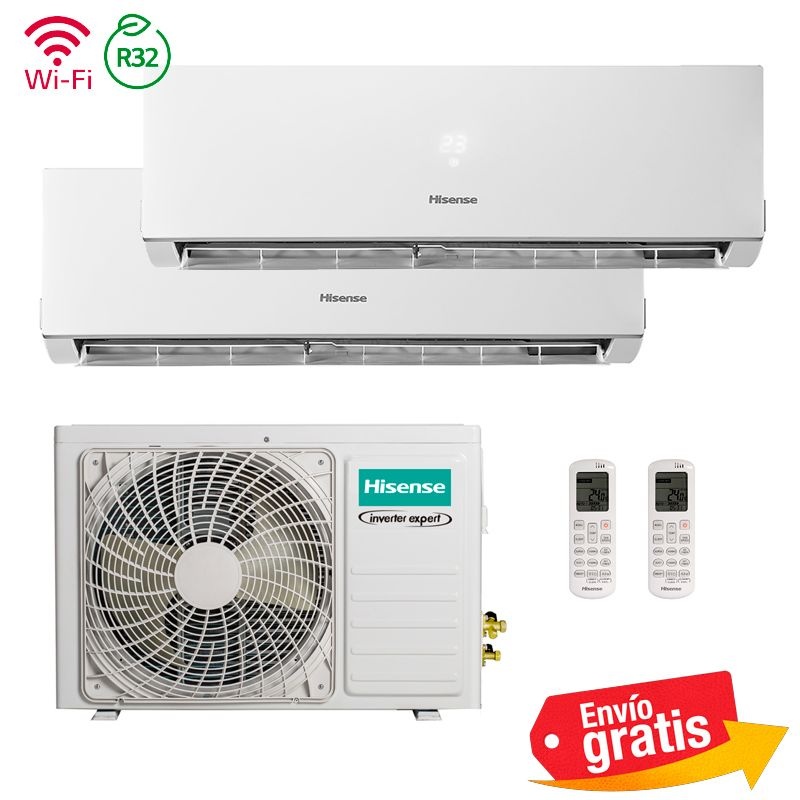 Aire Acondicionado Multisplit 2x1 Hisense Style 2AMW42U4RGC + CF25YR04G + CF25YR04G