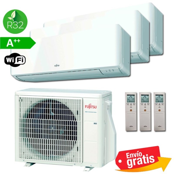 Aire Acondicionado Multisplit 3x1 Fujitsu AOY50M3-KB + ASY25MI-KMC + ASY25MI-KMC + ASY35MI-KMC Wifi