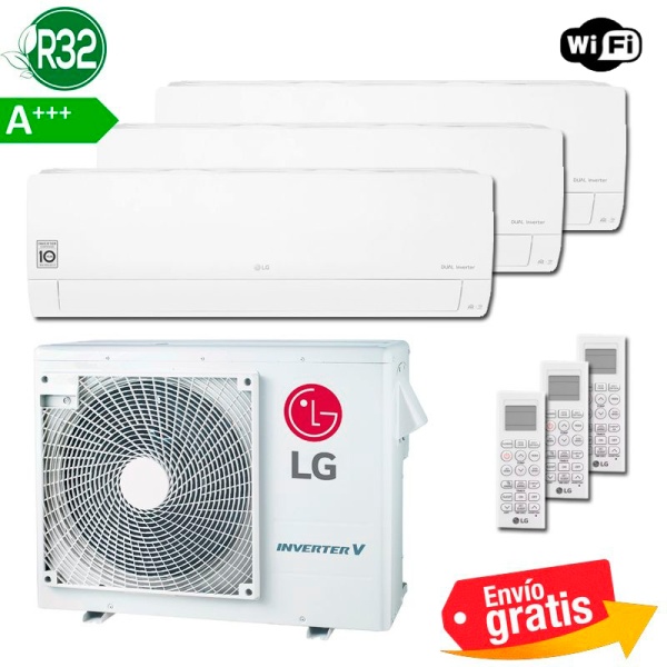 Aire Acondicionado Multisplit 3x1 LG MU3R21 + PC09SKNSJ + PC09SKNSJ + PC18SKNSK