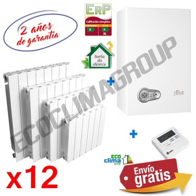 Oferta pack de calefacción con 12 Radiadores + Caldera + Termostato + Instalación