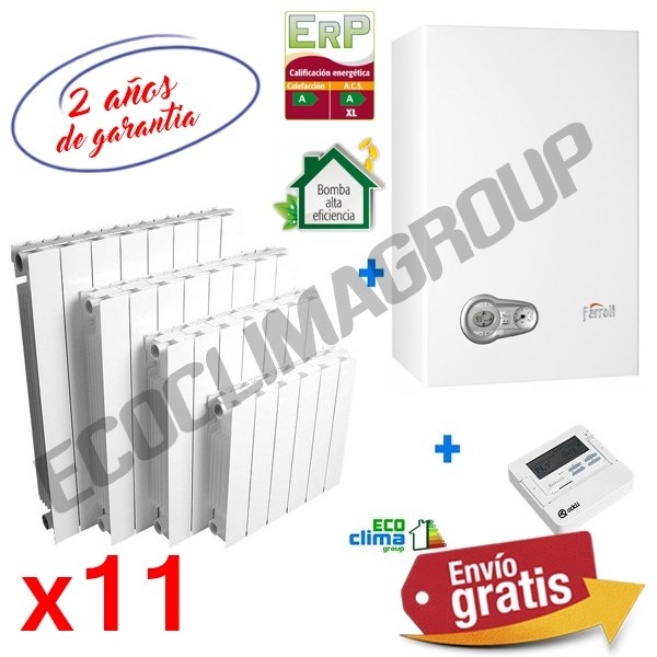 Oferta pack de calefacción con 11 Radiadores + Caldera + Termostato + Instalación