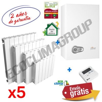 Oferta pack de calefacción con 5 Radiadores + Caldera + Termostato + Instalación