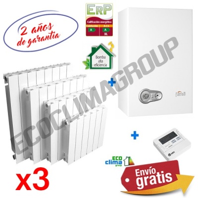 Oferta pack de calefacción con 3 Radiadores + Caldera + Termostato + Instalación